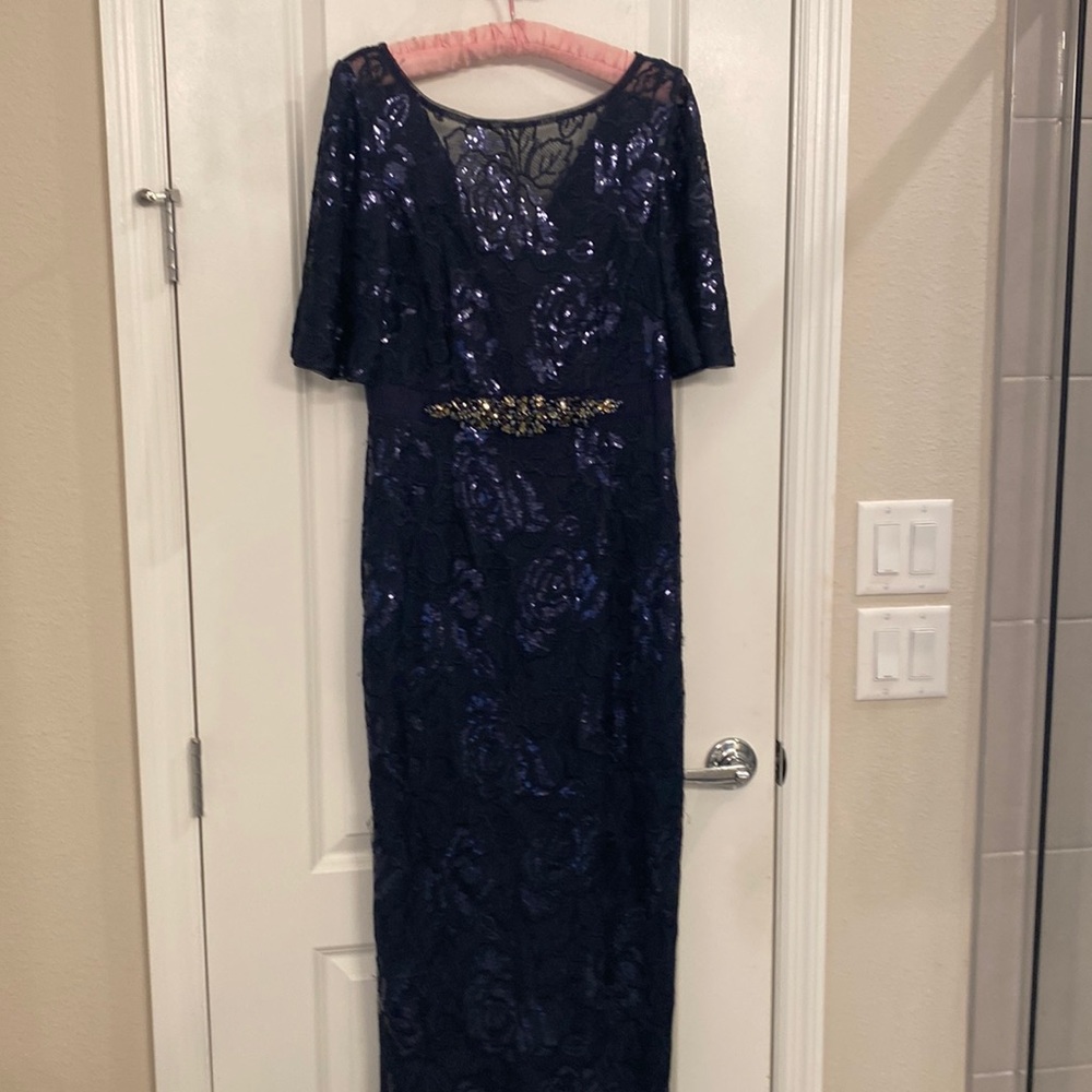 Adrianna Papell hand beaded mesh evening gown.Size 10.